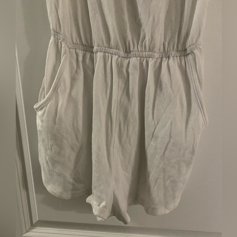 SOLD!! PINK VS White Chinched waist Hip Pockets Swim Coverup Romper M - Picture 13 of 16